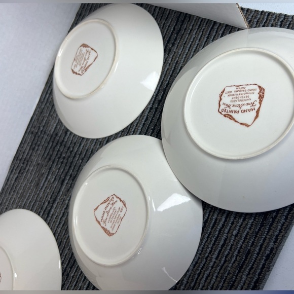 Vintage Underglazed Grand Bahama Japan 4907 Soup bowls 5 Hand Painted Stone Ware - Picture 12 of 13